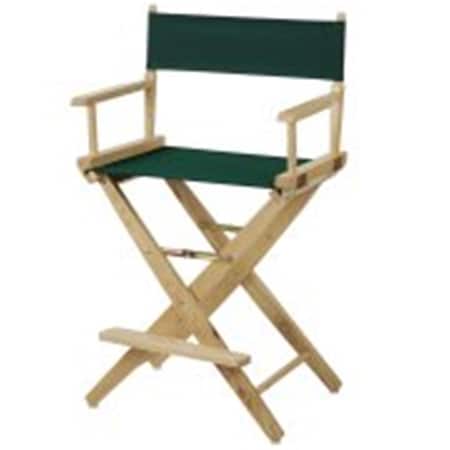 American Trail 206-20-032-32 24 in. Extra-Wide Premium Directors Chair, Natural Frame with Hunter Green Color Cover 206-20/032-32